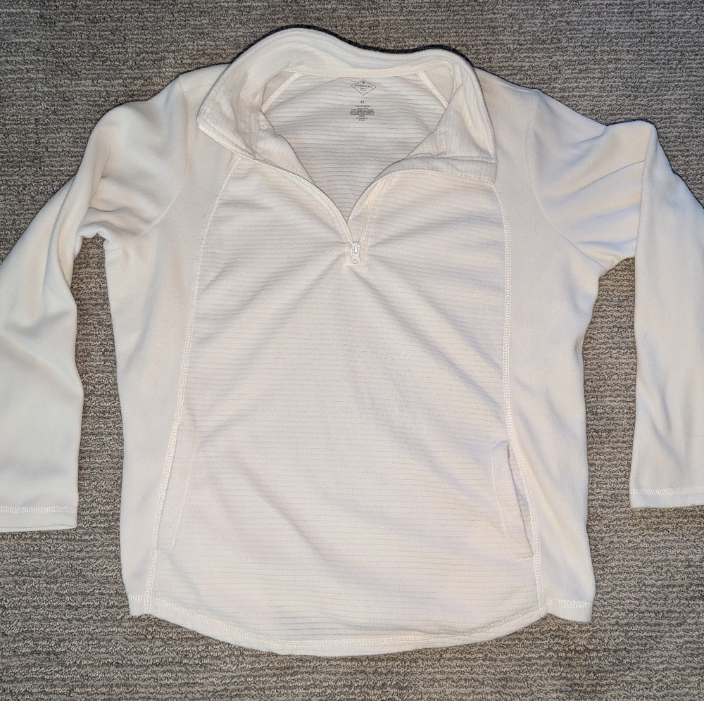 St. John's Bay White Quarter-Zip Sweatshirt
